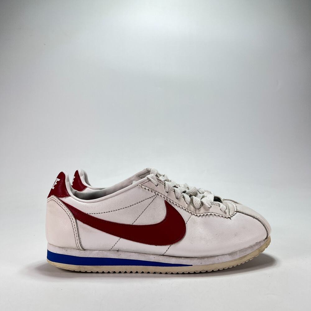 Nike Classic Cortez Forrest Gump White Leather Sneakers 807471-103 Womens Sz 7.5